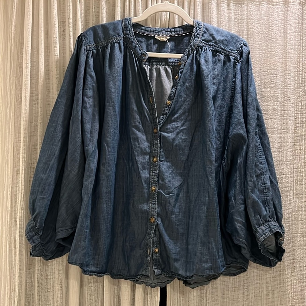 Pilcro Blue Denim Blouse
